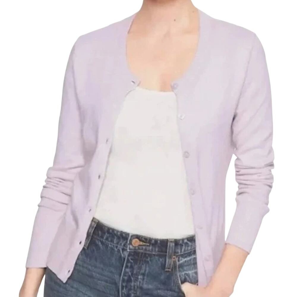 Gap Lilac Purple Button Front Thin Cardigan Sweater Size XXL Preppy NEW Tags